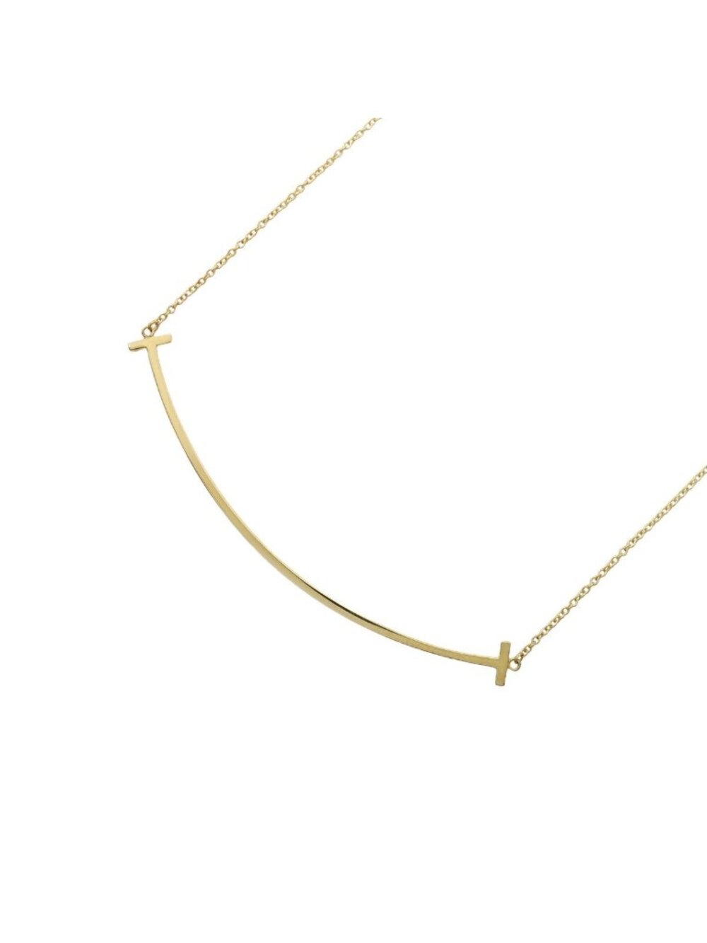 Tiffany & Co Necklace T Smile Large 18K Yellow Gold